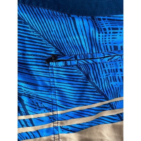 Ron Jon Board Shorts Trunks Blue Orange Palm Leaves Size 36 - Picture 8 of 11
